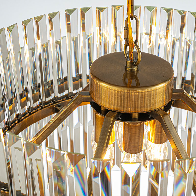 Everly Quinn Reniya 6light Modern Antique Brass Round Tiered